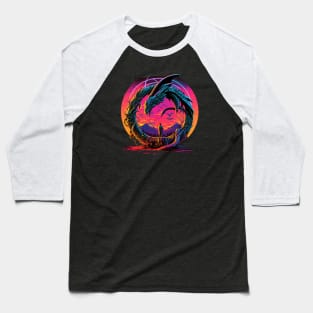 Synthwave Ouroboros Baseball T-Shirt